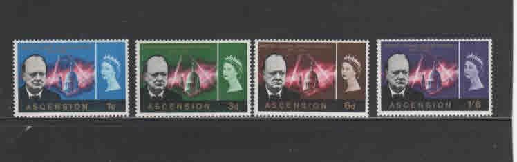 ASCENSION #96-99  1966 CHURCHILL MEMORIAL     MINT VF LH  O.G