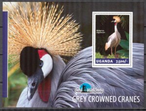 Uganda 2014 Birds Cranes S/S MNH