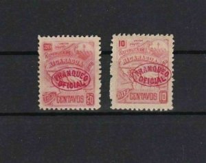 NICARAGUA 1896 OFFICIALS   EARLY MOUNTED MINT OR USED STAMPS  REF 6778