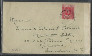 ST  LUCIA (P1402B)  1921  KGV 1D   COVER TO ENGLAND 