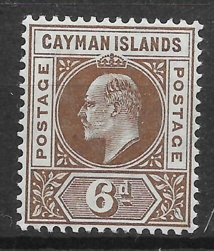 CAYMAN ISLANDS SG11 1905 6d BROWN MTD MINT 
