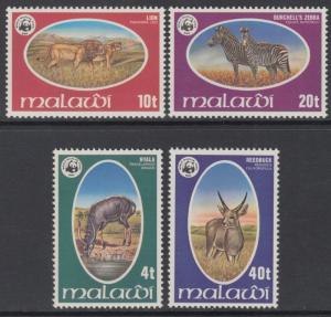 XG-BA016 MALAWI - Wwf, 1978 Wild Animals, Savana Fauna MNH Set