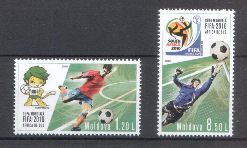 Moldova 2010 Football World Cup South Africa 2010 2 MNH stamps