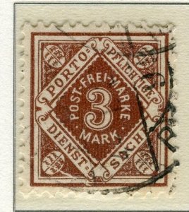 WURTTEMBERG; 1921 early Numeral issue fine used 3M. value