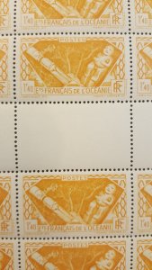 French Polynesia #106* NH Full sheet of 50  CV $62.50+