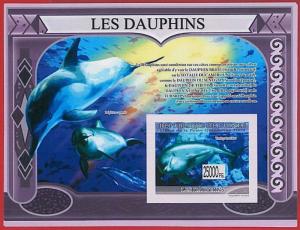 FRENCH GUINEA - ERROR, 2009 IMPERF SHEET: FISH , DOLPHINS, Marine Life, Science