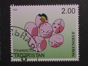 ​TAJIKISTAN -2000 LOVELY FAMPOUS POKEMON CTO FANCY POSTAL CANCEL VERY FINE