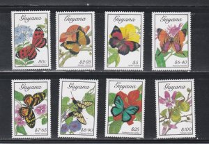 Guyana # 2208-2215, Butterflies, Mint NH, 1/2 Cat.