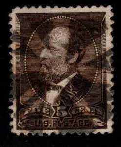 USA Scott 205 Used 1882 Garfield stamp with a wedge cancel