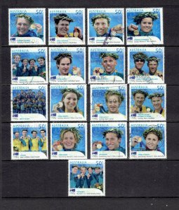 AUSTRALIA - 2004 - OLYMPIC GOLD MEDALLISTS - SCOTT 2263 TO 2279 - USED