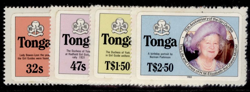 TONGA QEII SG915A -918A, life & times of Queen Mother set, NH MINT. Cat £16. 