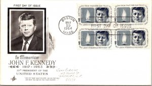 FDC 1964 SC #1246 Artcraft Cachet - Boston Mass - Block Of 4 - J5993