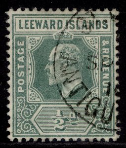 LEEWARD ISLANDS EDVII SG37, ½d dull green, FINE USED.