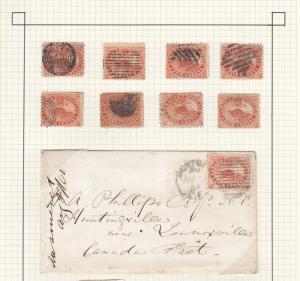 CANADA SELECTION OF 5ct BEAVERS ALSO 5ct ON COVER HUNTINGVILLE,KNOXVILLE BACK