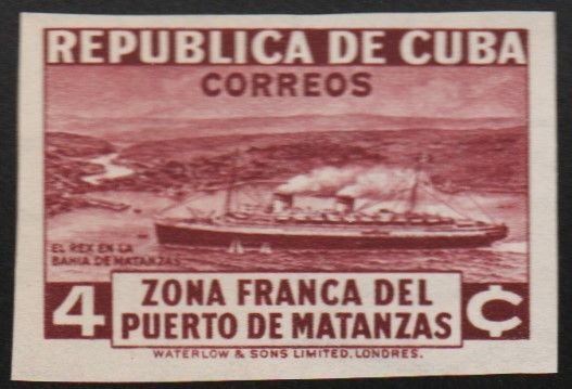 1936 Cuba Stamps Sc 326 Ship S.S. Rex in Matanzas Bay MNH