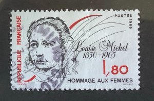 France 1986 Scott 2000 used - 1.80fr,  Louise Michel, Hommage aux femmes