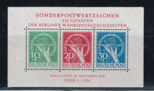 Germany (Berlin) #9NB3a Very Fine Mint Original Gum Hinged Souvenir Sheet