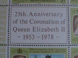 ​MONTSERRAT-1978 SC#387-25TH ANNIV: CORONATION OF QUEEN ELIZABETH II MNH SHEET