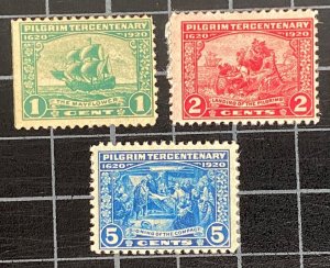 US Stamps- SC# 548 - 550 - Pilgrim -  MHR - SCV = $42.00