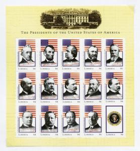 LIBERIA SET OF THREE SHEETS UNITED STATES PRESIDENT WASHINGTON-CLINTON   MINT NH 