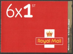 PM55 2017 Windsor Castle 6 x 1st Barcode Booklet - No Cylinder 