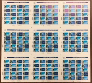 3552-55 UNCUT PRESS SHEET, 2002 “Winter Sports” MNH. face value $61.20