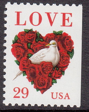 United States #2814 Love Dove in Heart, booklet, Please see the description.