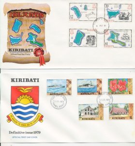 Kiribati 1979/81 Wildlife Flowers $5 Flag Diana Covers FDC x 12 BL1620