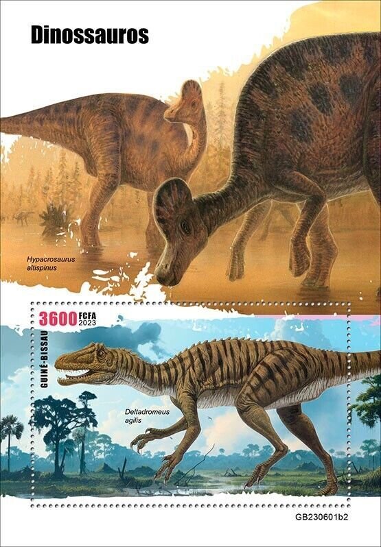 GUINEA BISSAU 2023 DINOSAURS SET OF TWO SOUVENIR SHEETS  MINT NEVER HINGED