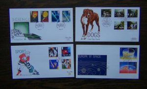 Great Britain 1991 Scientific Europa Dogs Games First Day Covers Used 