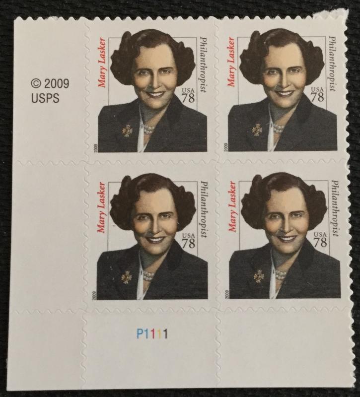 US #3432B MNH Plate Block of 4 Mary Lasker SCV $8.00