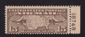 1926 Sc C8 MNH 15c AIRMAIL plate number single Hebert NH CV $17 (BB