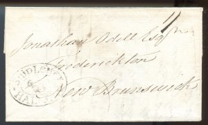 ? RARE Convoy Duty WAR OF 1812 Halifax SHIP LETTER & straight-line via NS cover