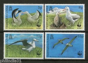 Tristan da Cunha 1999 WWF Wandering Albatross Birds Wildlife Sc 632-35 MNH # 257