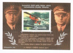 Lithuania 2003 Lituanica Transatlantic Flight 70th Ann FILOP Souvenir Block