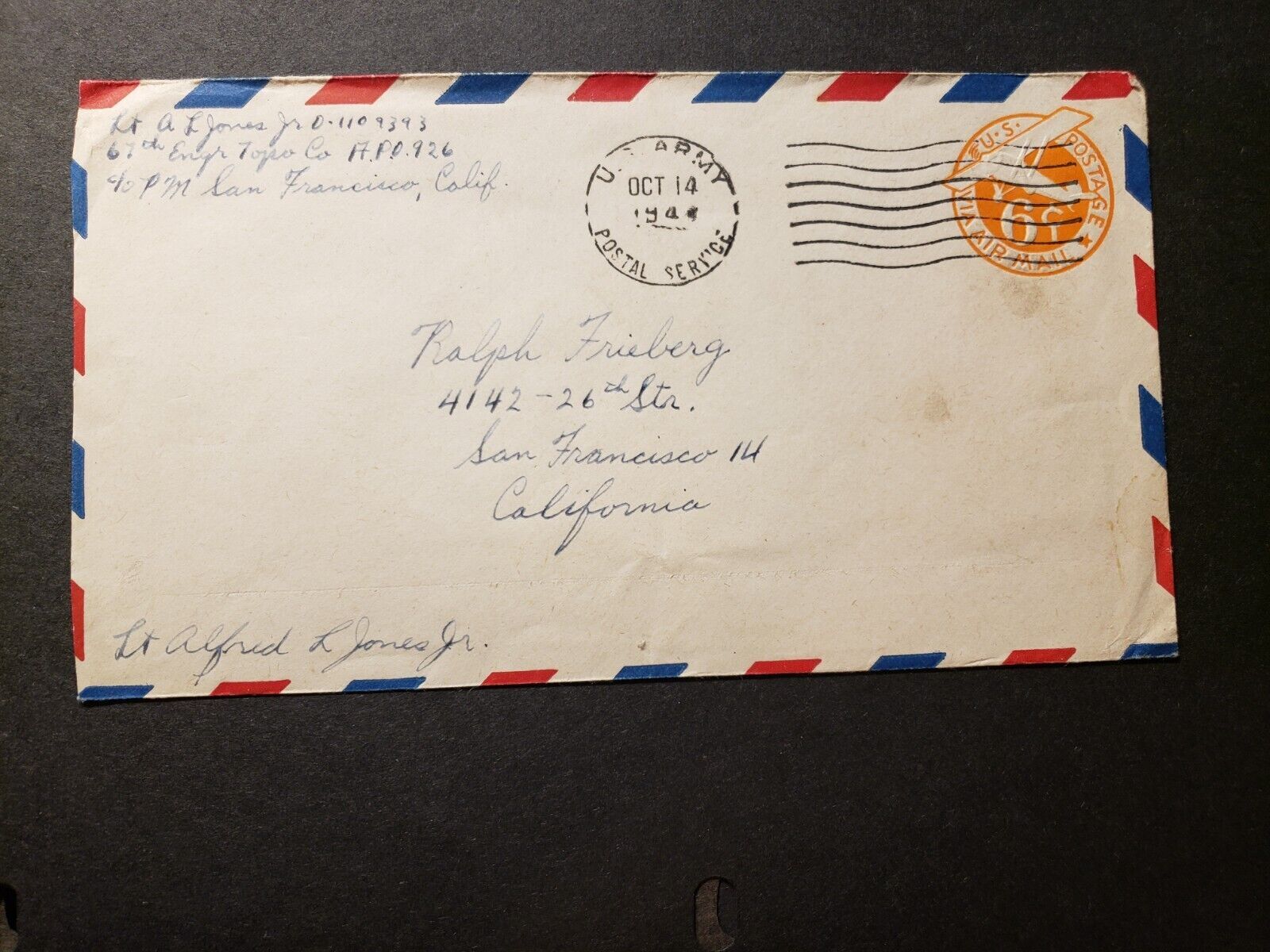 APO 926 MOROTAI ISLANDS, MOLUCCAS or Australia 1945 WWII Cover 67 ENGR ...