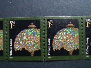 ​UNITED STATES-2003-SC#  3749- TIFFANY  LAMP MNH -STRIP OF 5 COIL STAMPS- VF