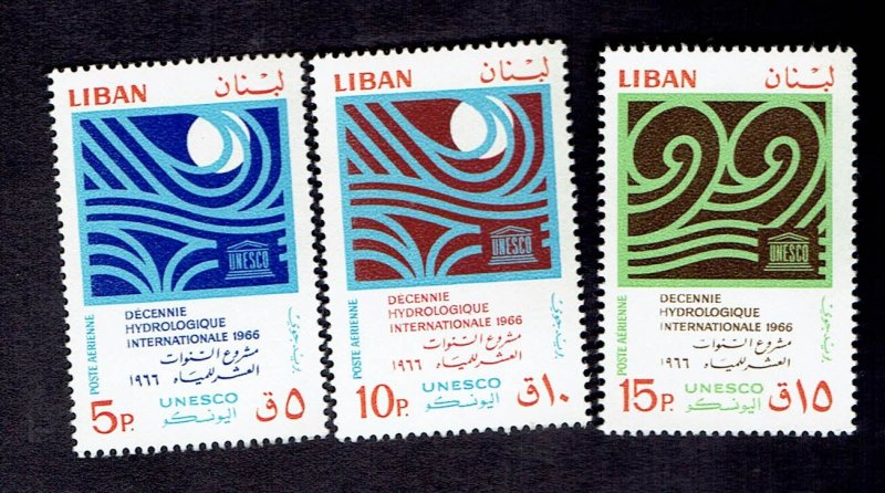 LEBANON SCOTT#C493-495 1966 UNESCO - LOT [3] - MNH