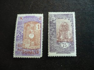 Stamps - Somali Coast - Scott# 80, 106 - Mint Hinged Part Set of 2 Stamps