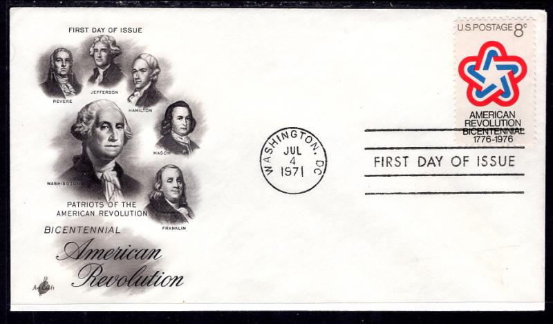 US 1432 Bicentennial Artcraft U/A FDC