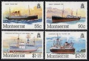 Montserrat 539-542,542a,MNH.Michel 553-556,Bl.28. Mail packet boats,1984.