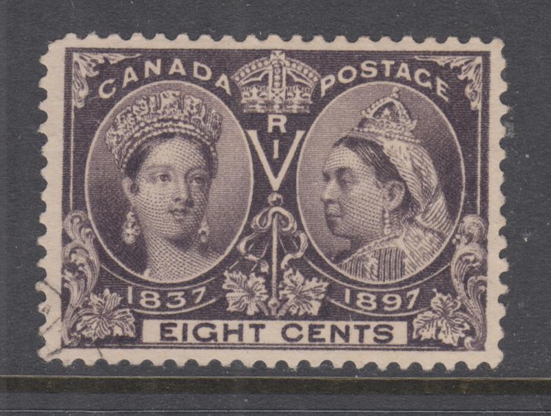 Canada Sc 56 used. 1897 8c Jubilee, lt corner cancel, VF