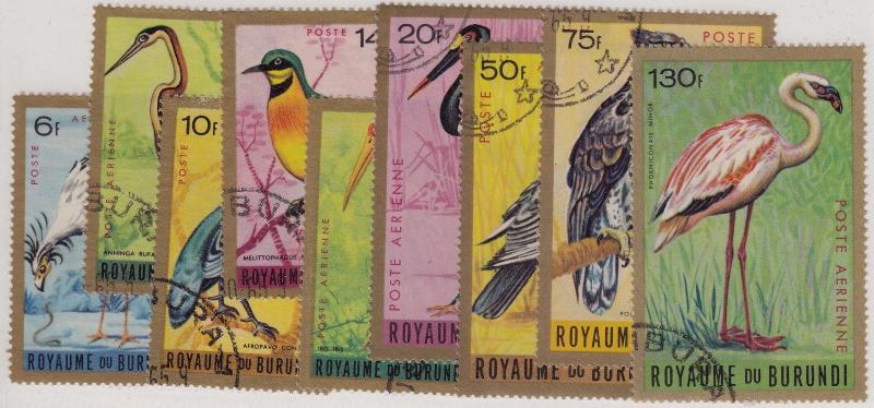BURUNDI CTO Scott # C8-C16 Birds - remnants (9 Stamps)