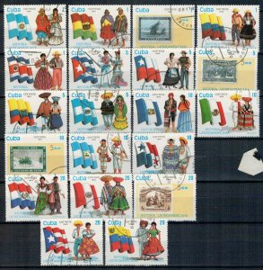 Cuba 1990 Used Stamps Scott 3253-3272 Folklore Traditional Clothes Flags Philate