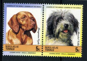 Tuvalu Nukulaelae 1985 DOGS 1 Pair Perforated Mint (NH)