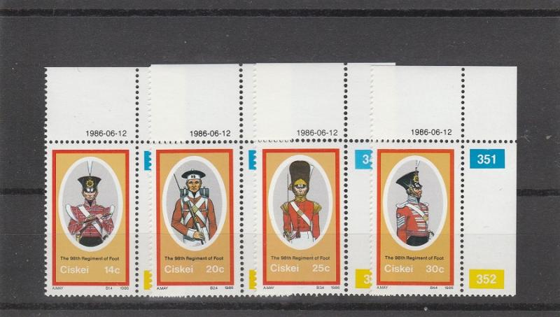 Ciskei  Scott#  90-3  MNH  (1986 Military Uniforms)