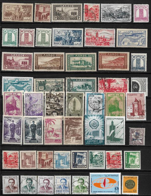 COLLECTION LOT OF 51 MOROCCO STAMPS