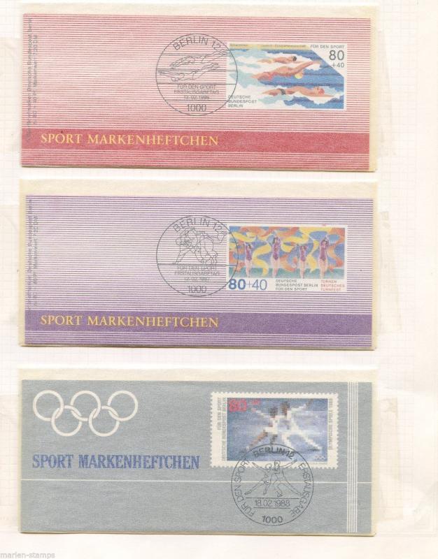 GERMANY BERLIN SPORTS PRIVATE ISSUE BOOKLET LOT OF 3 AS SHOWN 