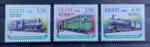 (412) ESTONIA 1996 : Sc# 310-312 TRAINS NARROW GAUGE RAILWAY - MNH VF