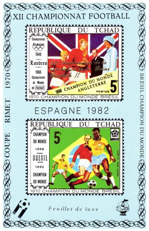 Chad 1982 Mi#311B/312B -  XII Football World Cup Spain 82 S/S DELUXE MNH